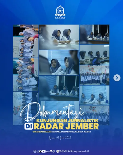 Tingkatkan Kompetensi Jurnalistik, Anggota ELMASH MA Nurul Qarnain Kunjungi Radar Jember