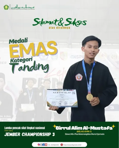 Siswa MA Plus Keterampilan Nurul Qarnain Ukir Prestasi di Jember Championship 3